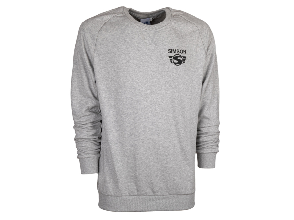 Herren-Sweatshirt grau meliert - Motiv: SIMSON - 100% Baumwolle