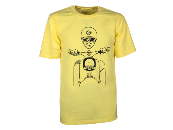 T-Shirt Farbe: FrozenYellow  - Motiv: Schwalbe Kumpel - 100% Baumwolle