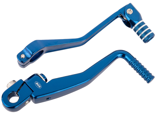 SET eloxierte Kickstarterhebel + klappbaren Fußschalthebel S51 Enduro, Sport, Tuning Blau