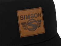 Truckercap curved, Farbe: schwarz, Motiv: SIMSON - Lederpatch