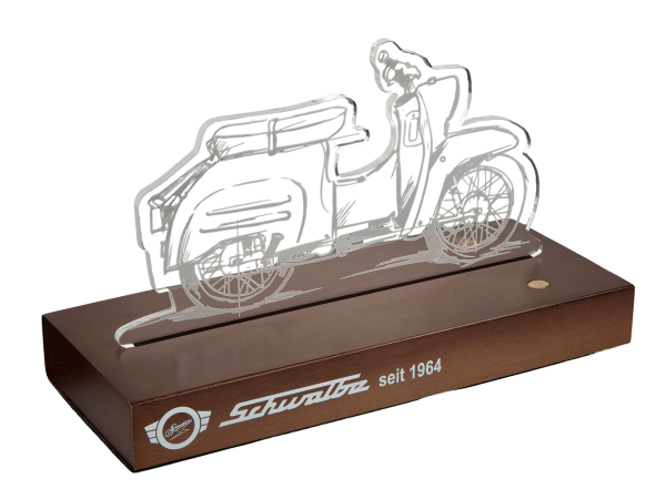 Simson Schwalbe Tischlampe mit Acrylglas