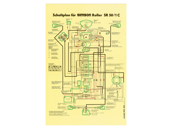 Simson Schaltplan für SR50/1 C (12V, ohne E-Start)