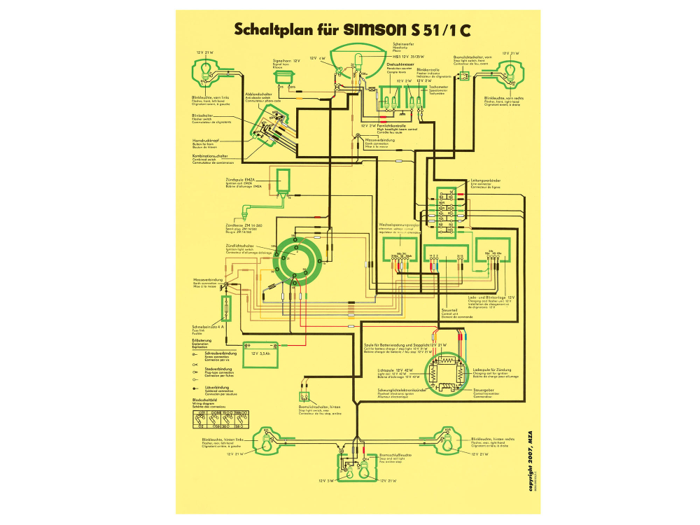 KWO Kabelbaum inkl. Schaltplan für Simson S51/1 B 12V Unterbrecher, 124,70 €